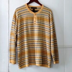 Jones Jeans Fair Isle Yellow sweater 2x men's cozy fall casual comfortable